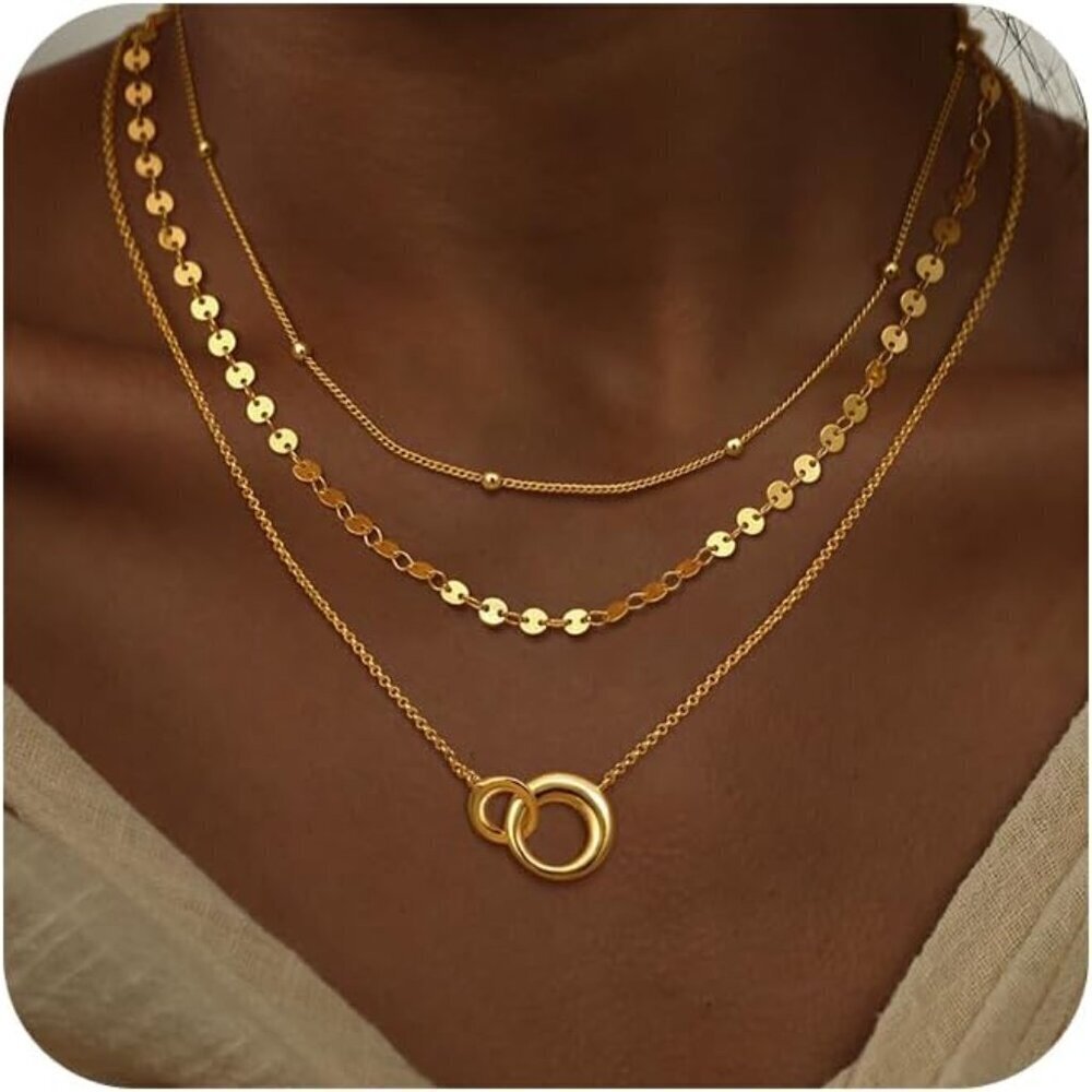 Christmas gift gold Style 03 plated layered necklaces women dainty choker set